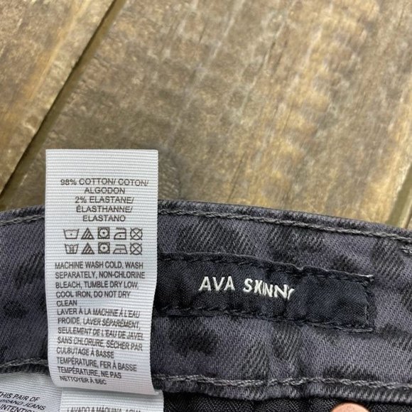 Lucky Brand Animal Print Gray Ava Skinny Jeans Women's Sz 2 Ankle Skinny Jeans - Picture 4 of 7